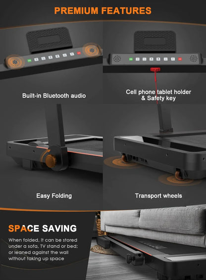 Endurance Cardio Treadmill Walking Pad - Premium features