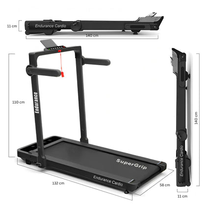 Endurance Cardio Treadmill Walking Pad in 3 positions with size